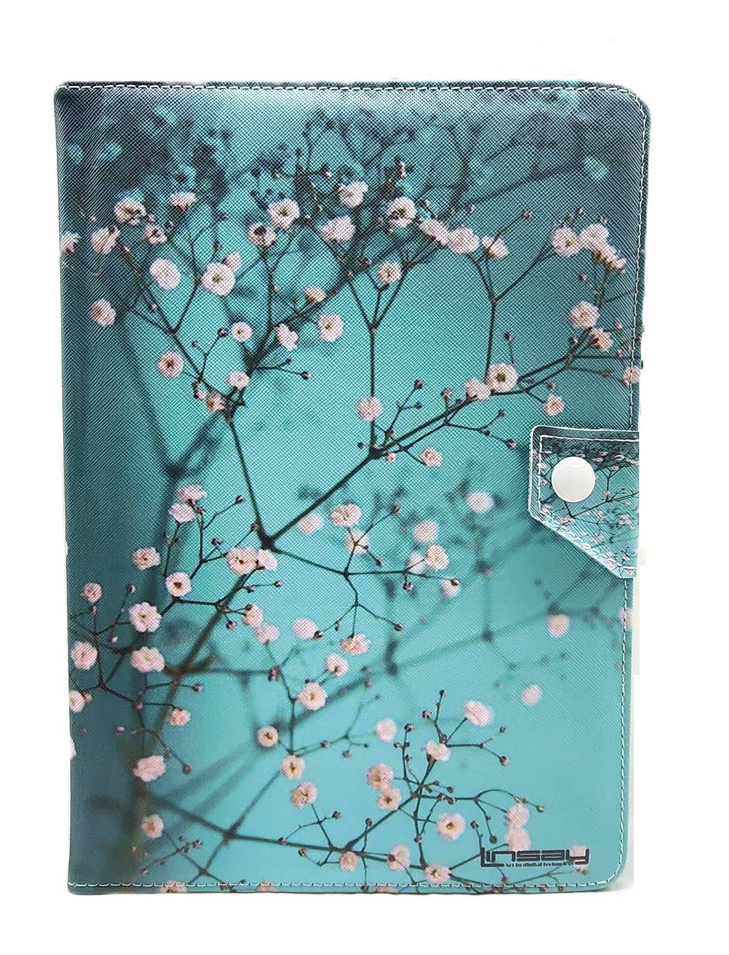 Left. LINSAY - LINSAY 10.1"Octa Core 128GB Storage Android 15 Tablet with Flowers Marble Case - Red.