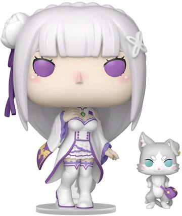 Front. Funko - Funko POP! & Buddy: Re:ZERO - Emilia with Puck - COLLECTIBLES - Multicolor.