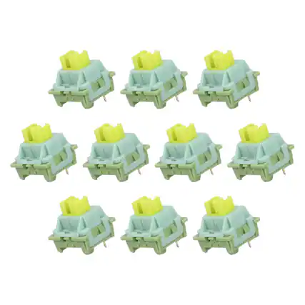 Front. Unique Bargains - 10pcs Keyboard Switches (3-Pin 35gf) Dustproof Pre-Lubed Tactile Linear Switch Replacement for MX Mechanical Keyboard - Light Blue.