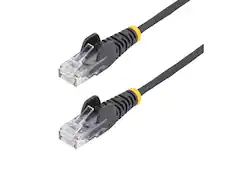 Front. StarTech.com - StarTech.com 9in Black Slim CAT6 Ethernet Cable, Snagless RJ45, LSZH, 28AWG Pure Copper.