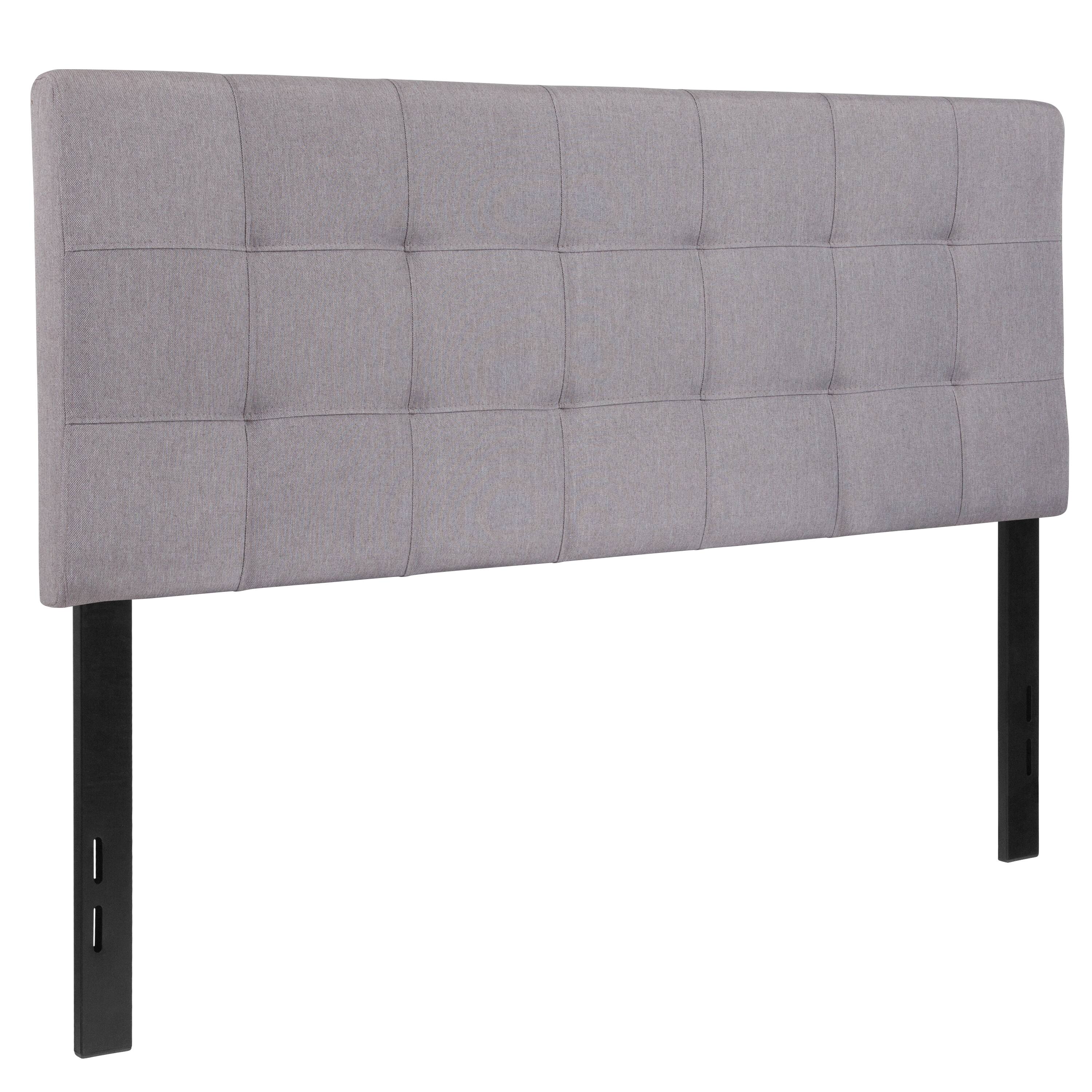 Alt View 1. Emma + Oliver - Quilted Tufted Upholstered Headboard - Light Gray.