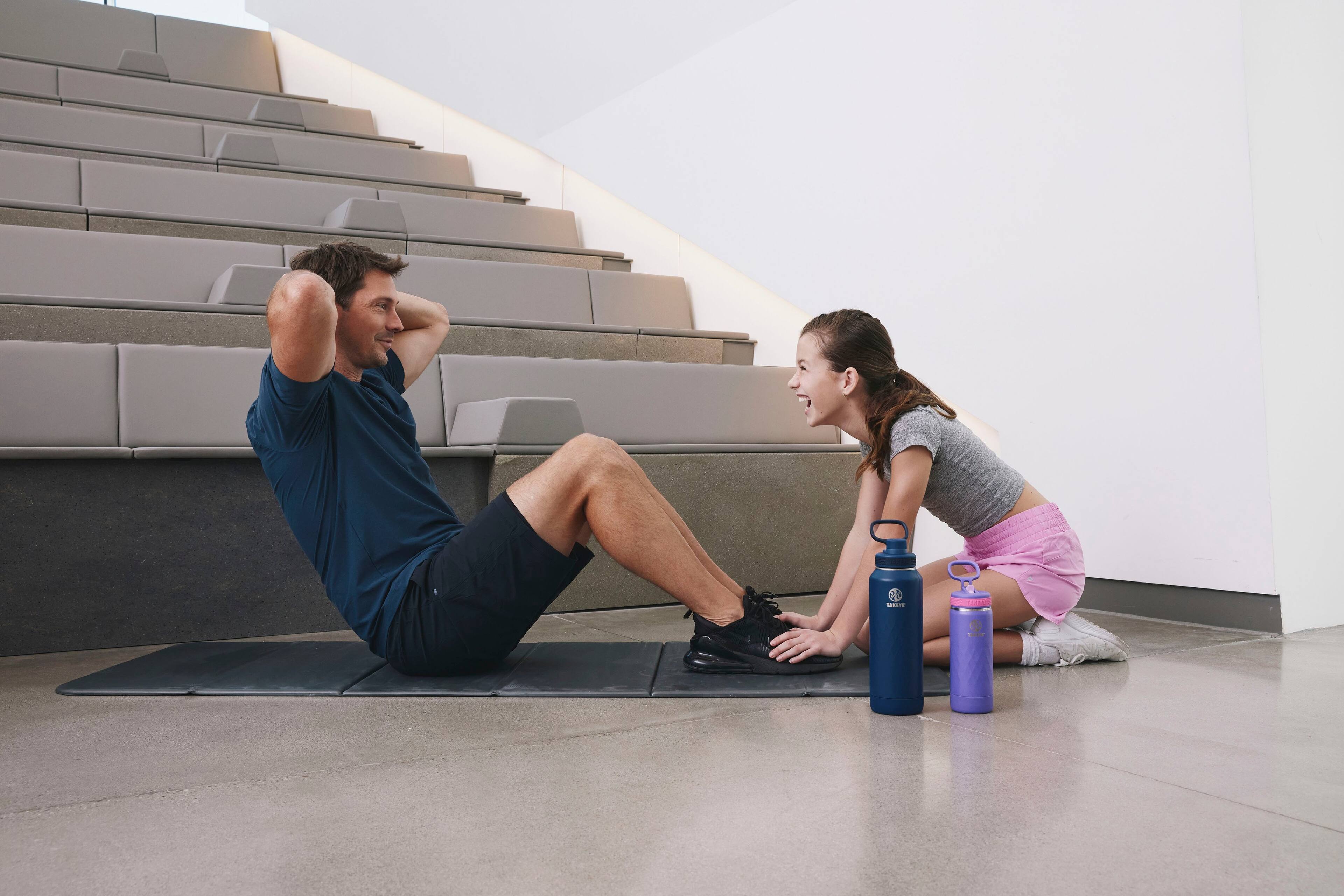 Alt View 7. Takeya - Sport 40-oz. Leakproof Water Bottle with Spout Lid - Obsidian.