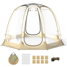 Gymax - 9.5 x 9.5 FT Pop up Bubble Tent w/ Carrying Bag for Sports Events Camping - Beige