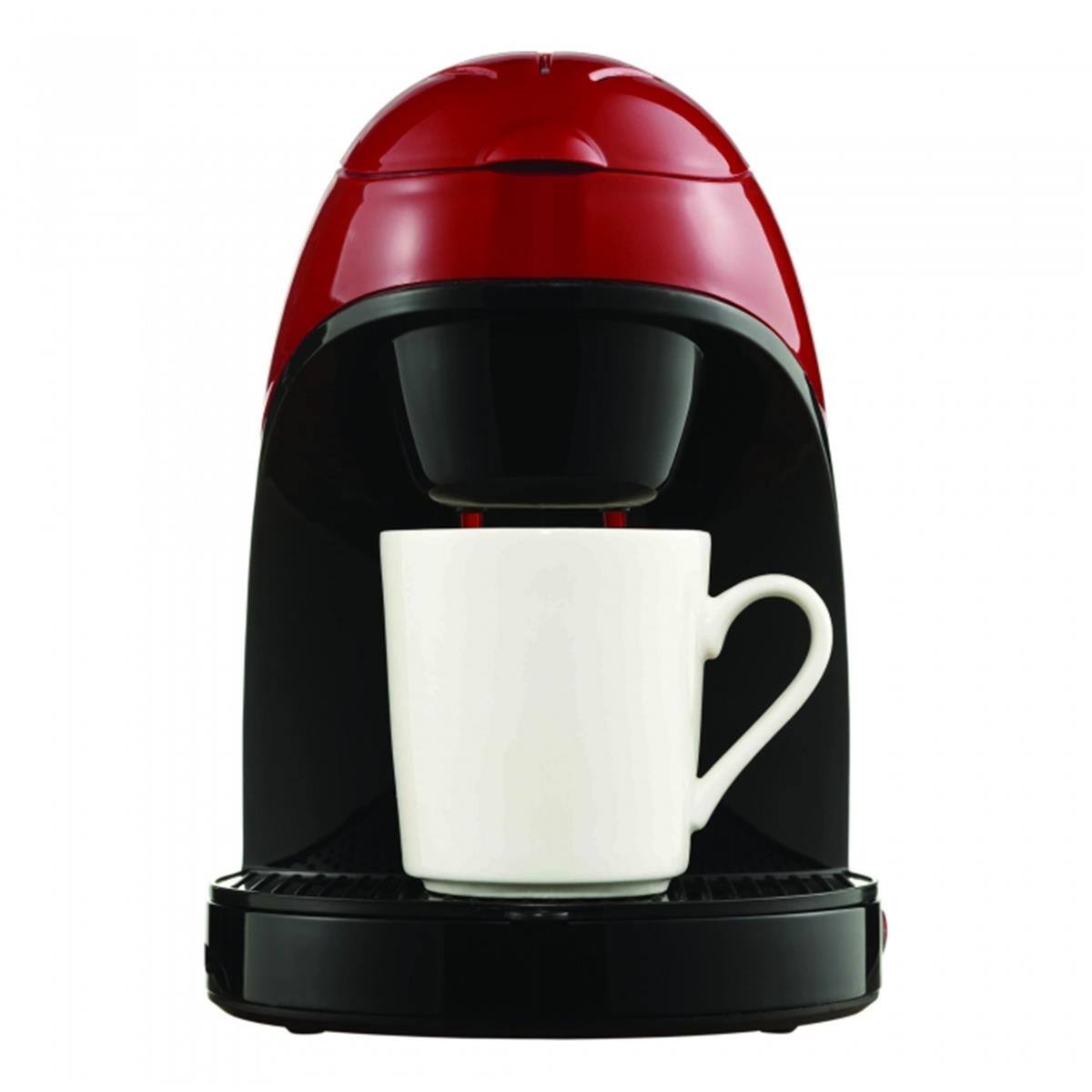 Front. Brentwood - Single-Cup Coffeemaker - Red/Black.