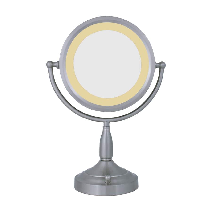 Zadro - LED Lighted Makeup Mirror with 8X/1X Magnifications - Satin Nickel