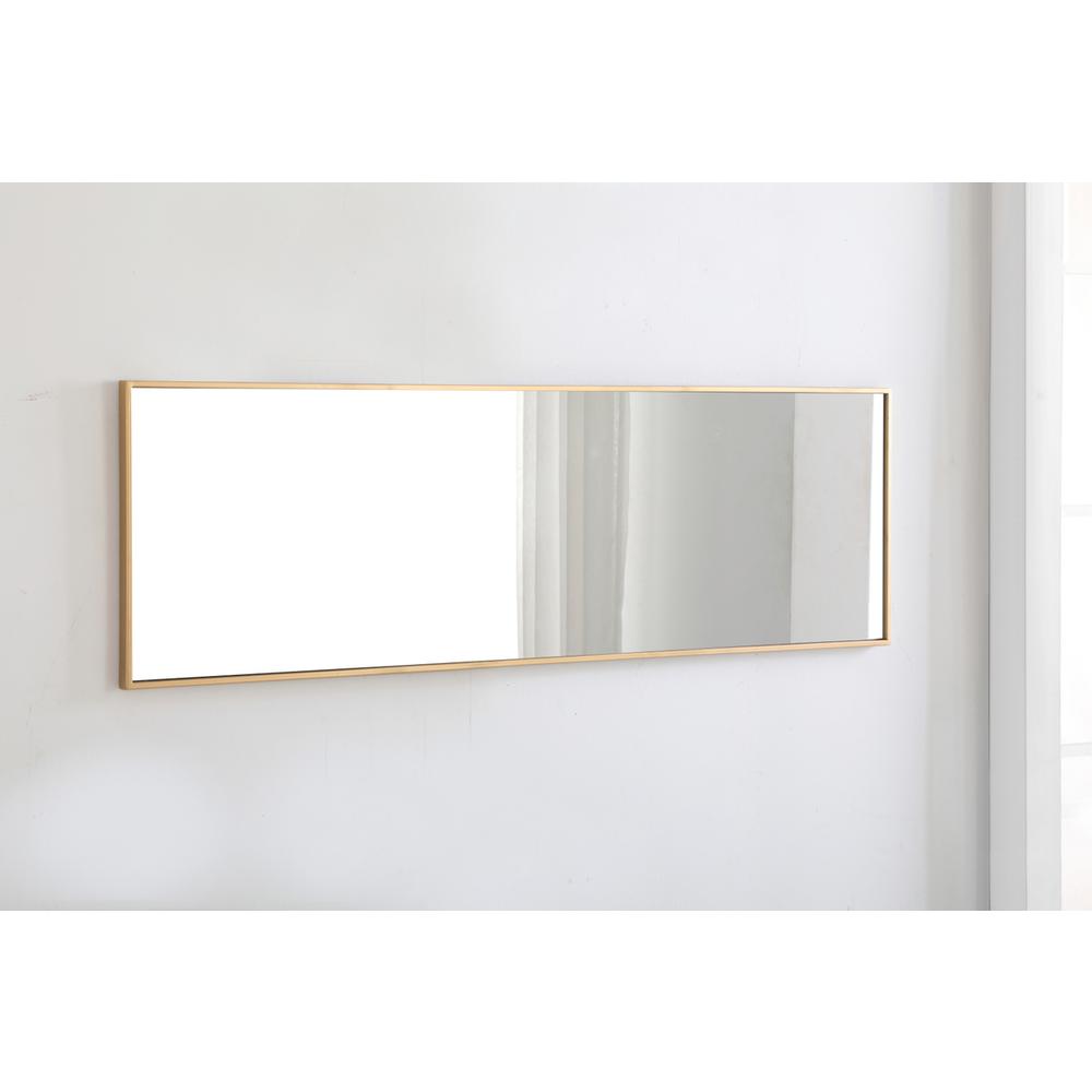 Alt View 7. Elegant Decor - Metal frame Rectangle Mirror 18 inch Brass - Brass.