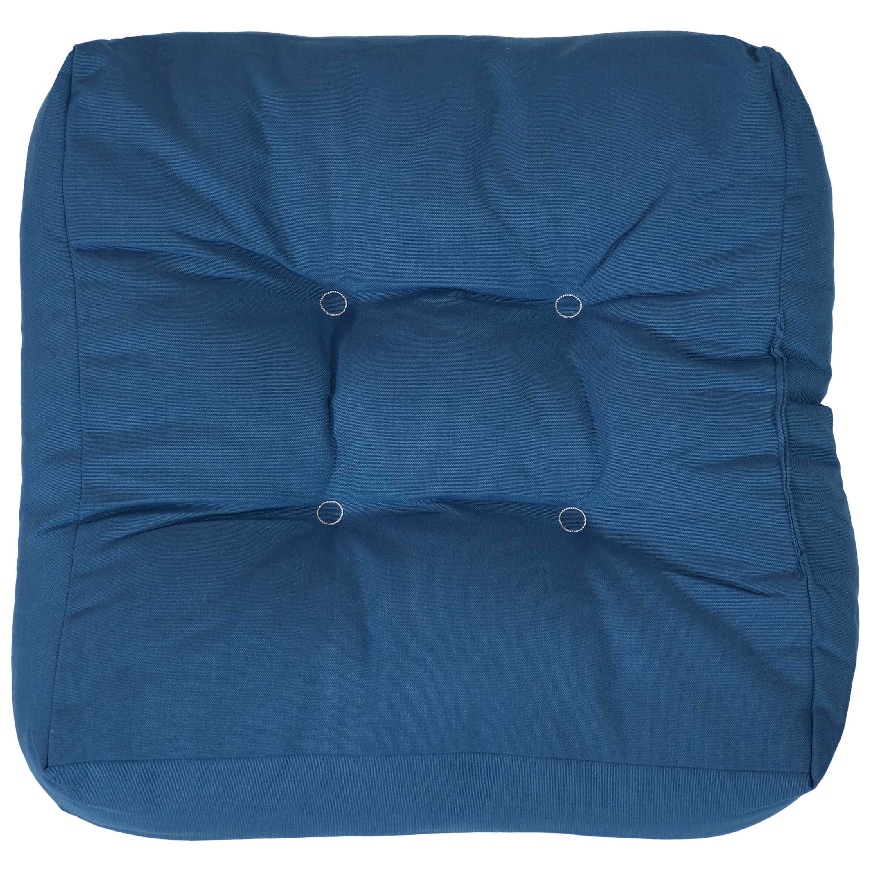 Alt View 7. Sunnydaze - Outdoor Square Olefin Tufted Seat Cushions - Set of 2 - Blue.