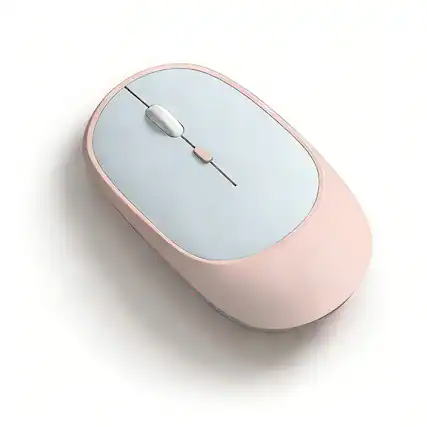 Front. SKRAN - Minimalist Wireless Mouse - Ergonomic, Quiet, Easy-to-Use for Office/Study, Ideal for Students & Professionals - Pink.