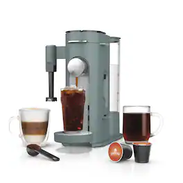 Ninja - Pods & Grounds Specialty Single-Serve Iced Coffee Maker, K-Cup Pod Compatible with Foldaway Milk Frother - Sage Green