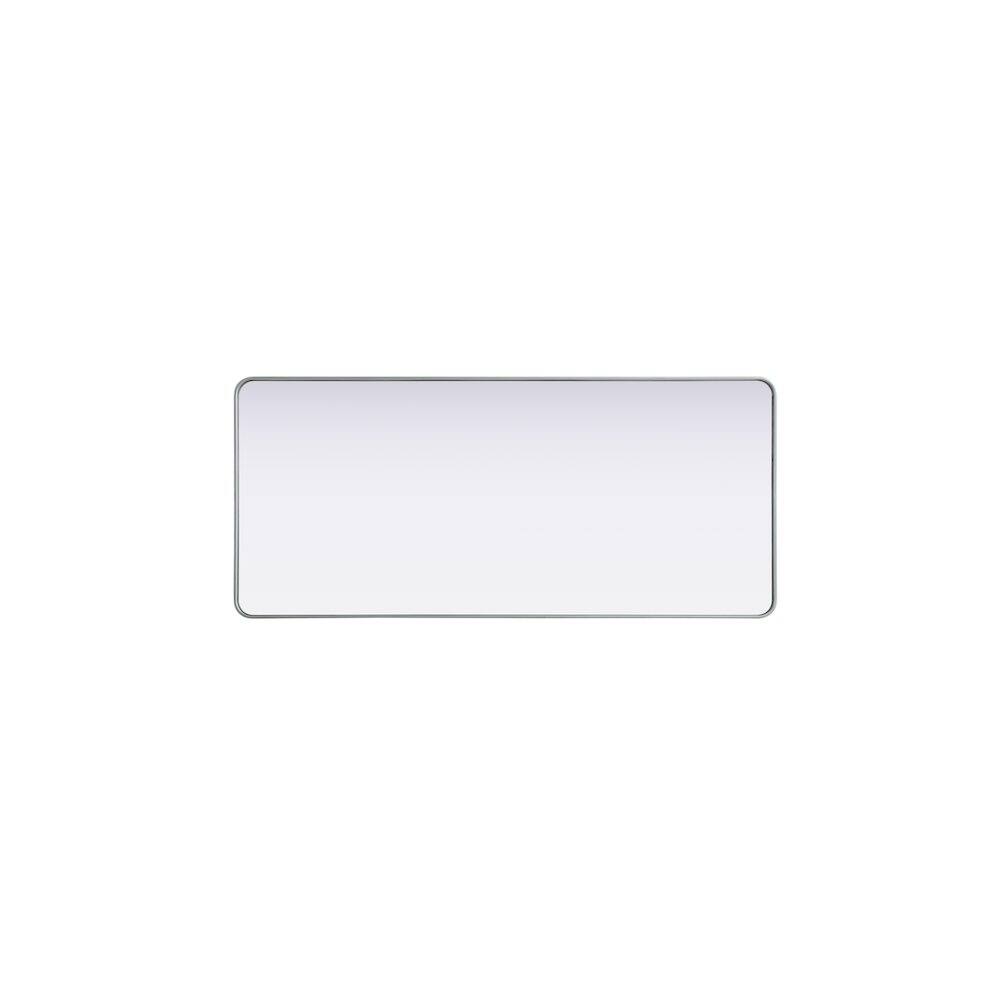 Alt View 4. Elegant Decor - Contour Metal Rectangle Mirror 32x72 in Silver - Silver.