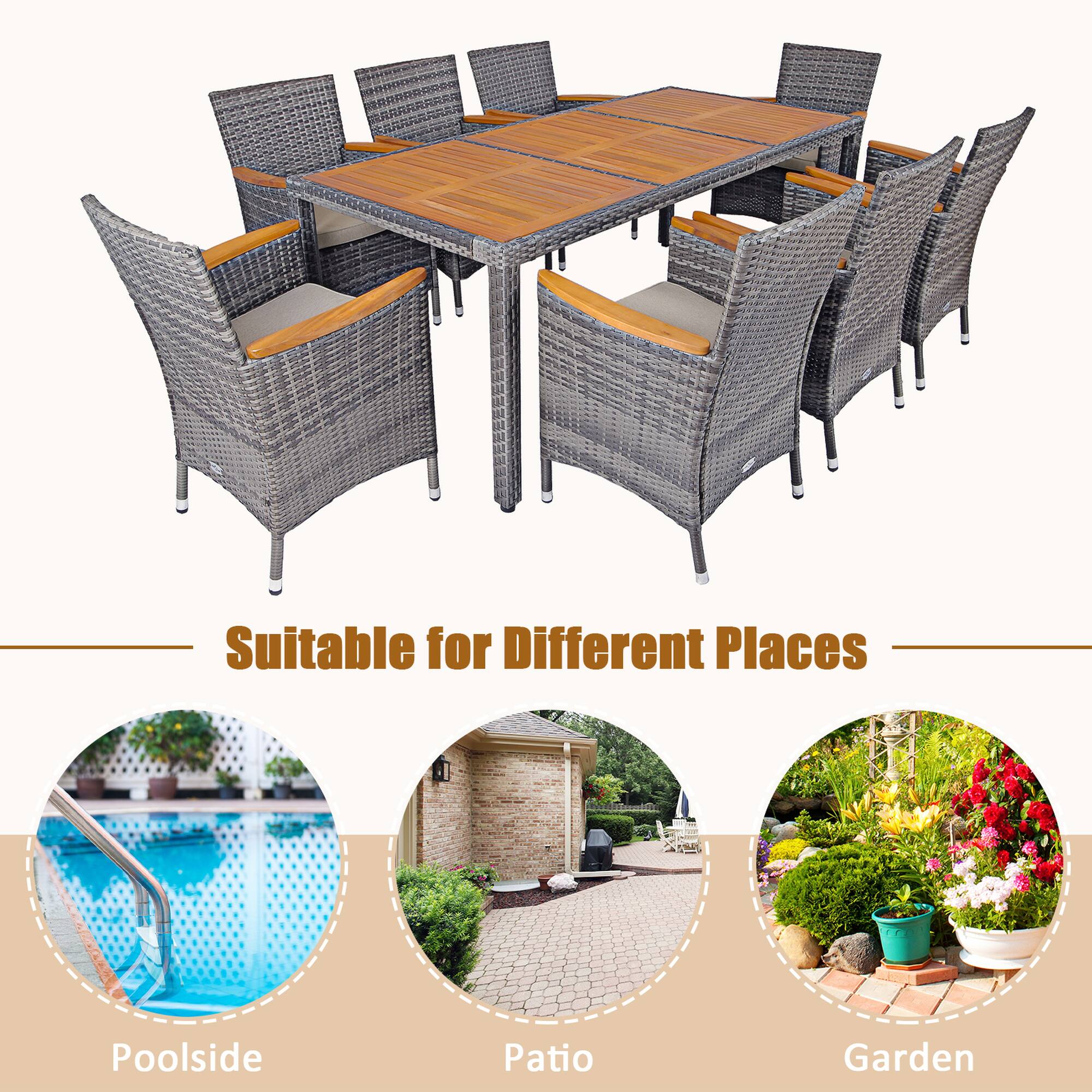 Suitable for Different Places  
Poolside  
Patio  
Garden