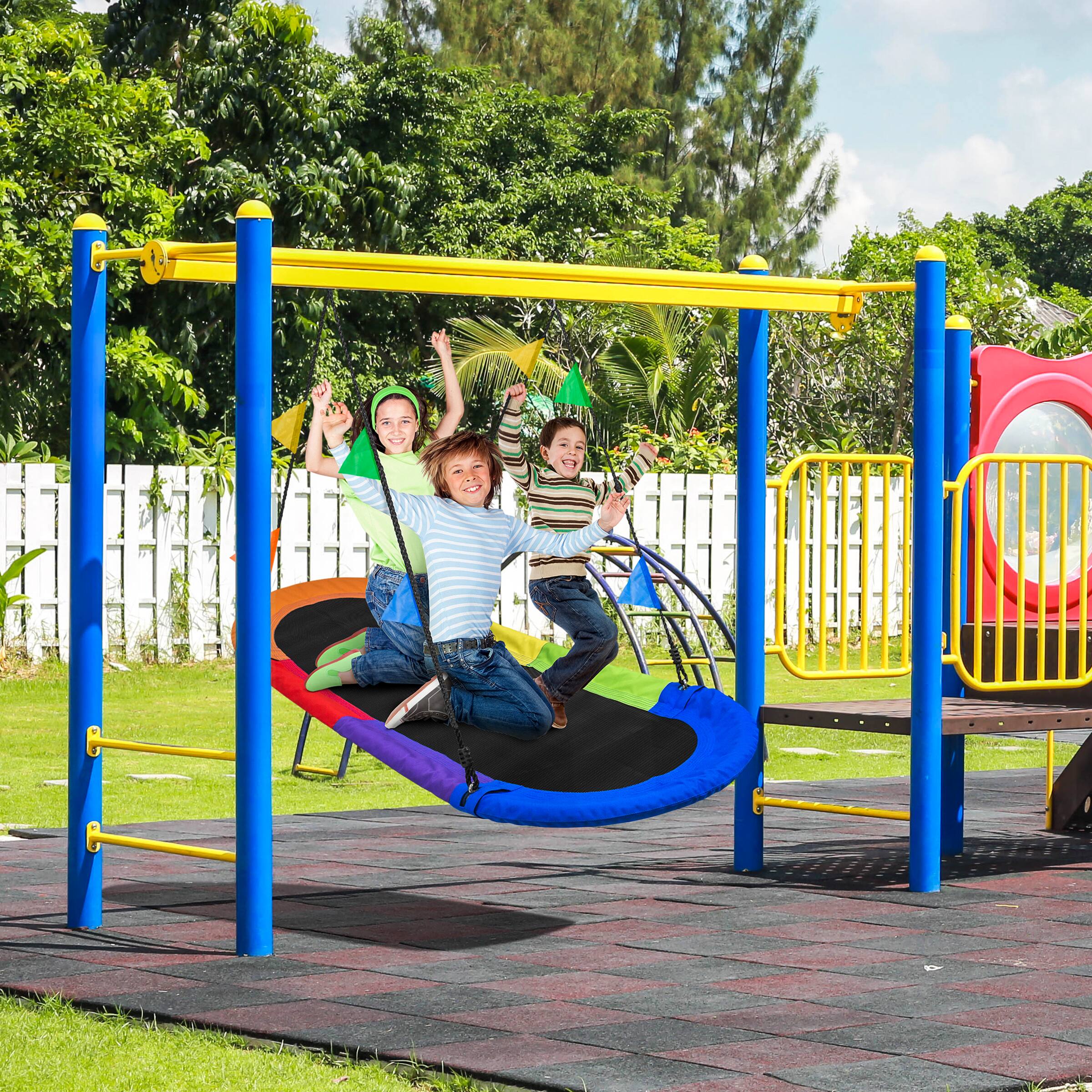 Alt View 1. Sorbus - Sorbus 66" Saucer Swing for Kids,  700lbs Big Oval Platform,  Tree Glider Therapy for Kids,  Adjustable Ropes.