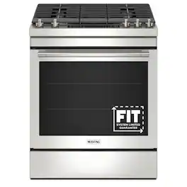 Maytag - 30 in. Wide 5 burners 6.4 cu. ft. Slide-In Gas Range with Air Fry - Stainless Steel