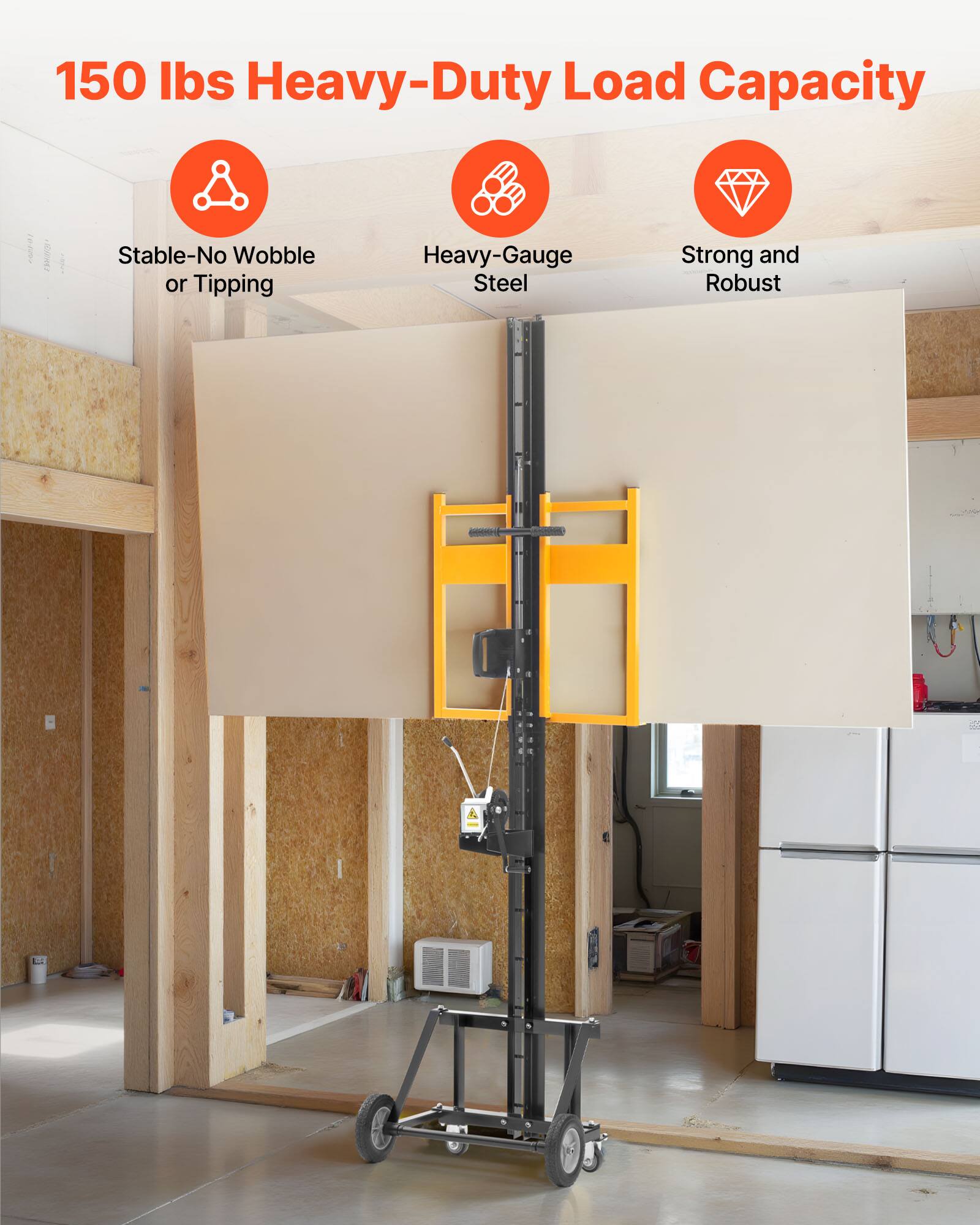 150 lbs Heavy-Duty Load Capacity

- Stable-No Wobble or Tipping
- Heavy-Gauge Steel
- Strong and Robust