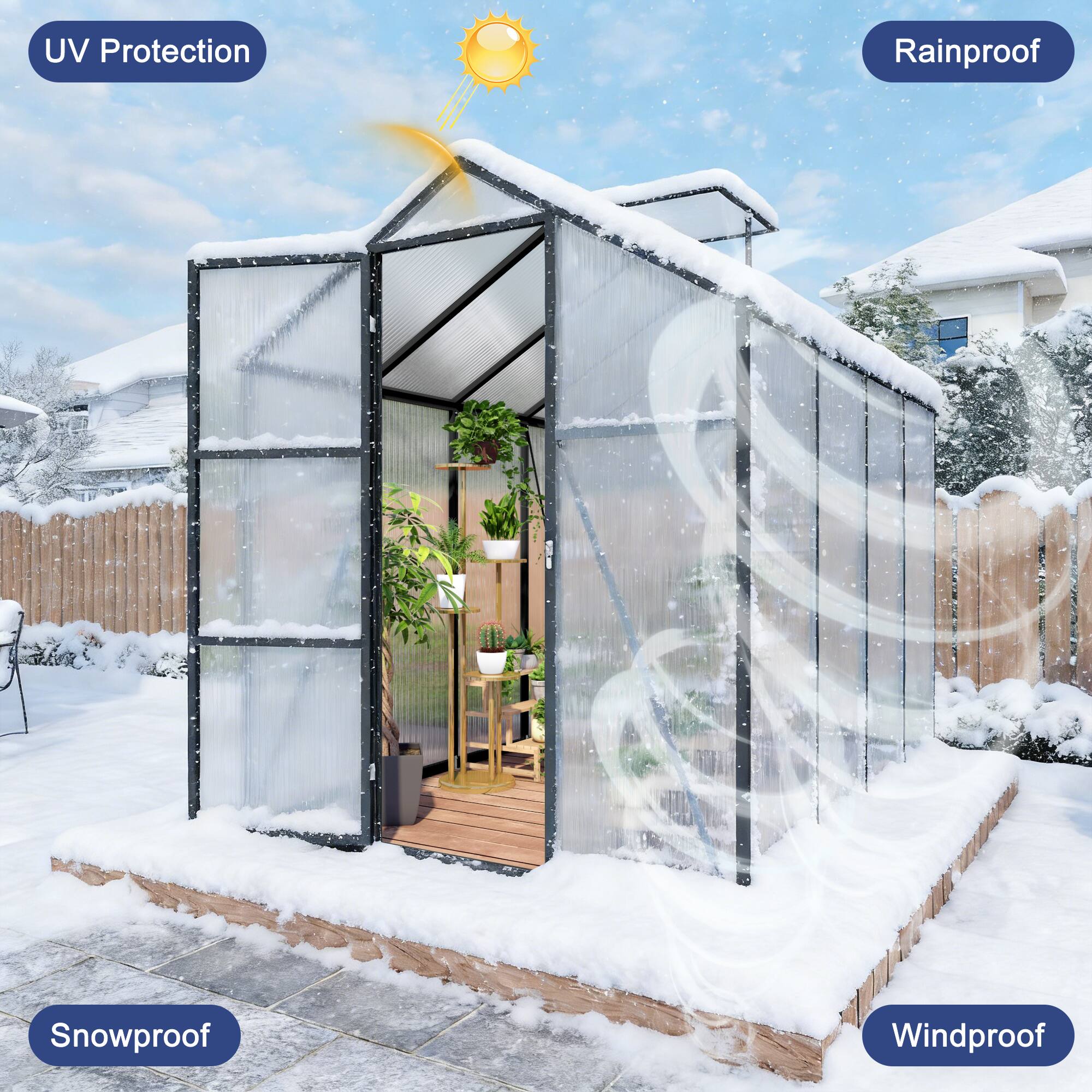 UV Protection  
Rainproof  
Snowproof  
Windproof