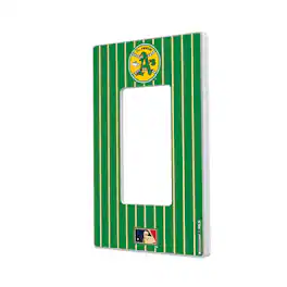 Keyscaper - Athletics 1971-1981 Cooperstown Pinstripe Single Rocker Light Switch Plate - Multicolor