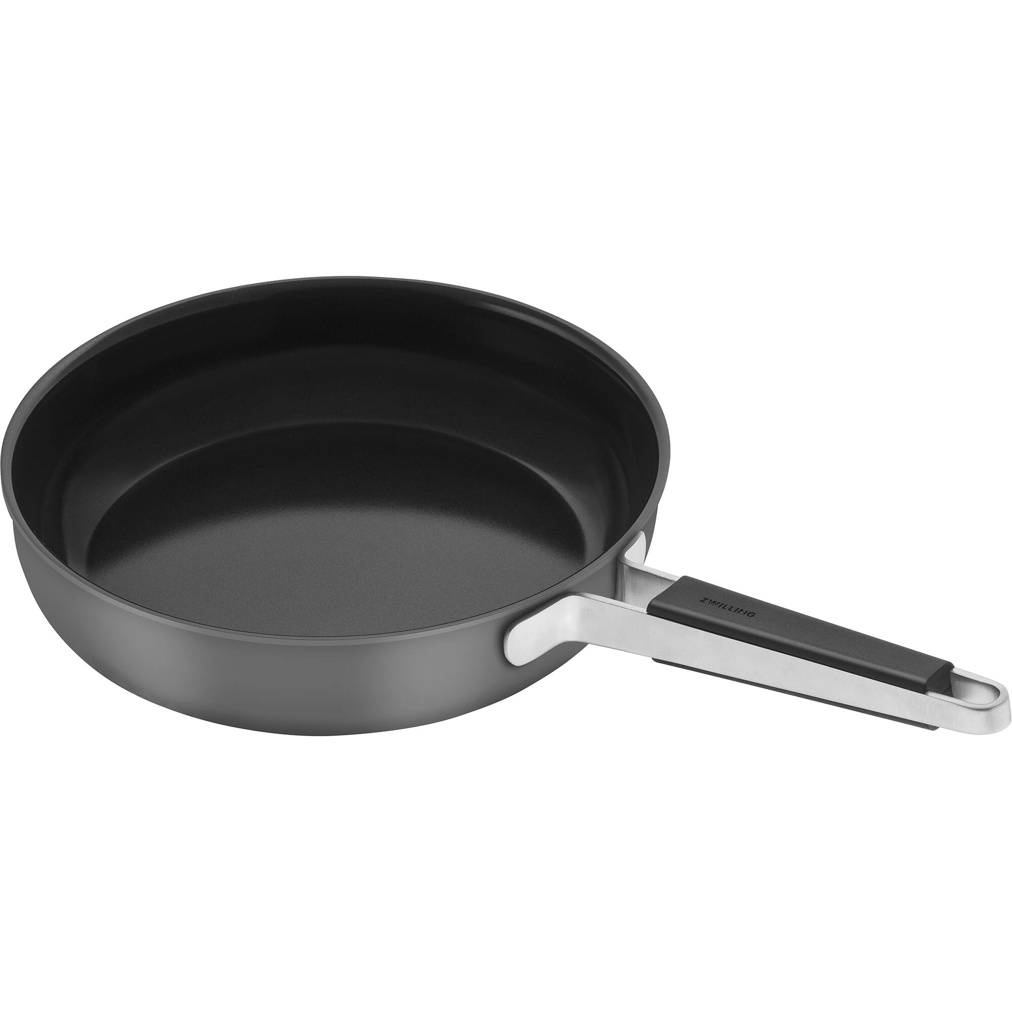 Front. ZWILLING - ZWILLING Pure 11-inch Stainless Steel Ceramic Nonstick Fry Pan, Grey - Grey.