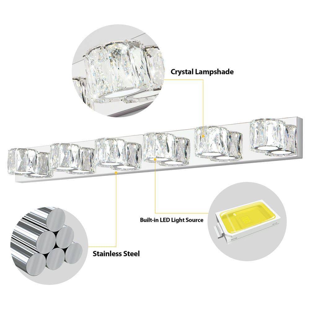 Crystal Lampshade  
Built-in LED Light Source  
Stainless Steel