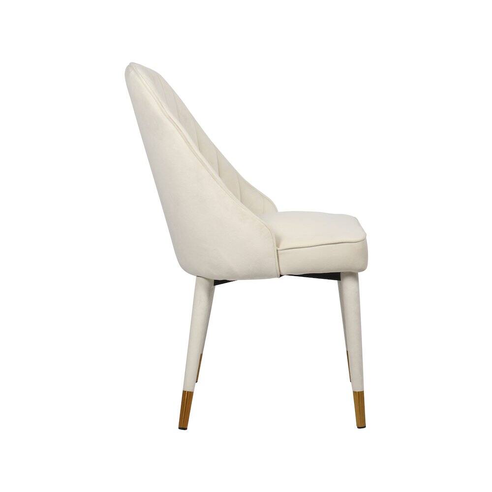 Alt View 2. Meridian Furniture - Belle Cream Velvet Dining Chair, Set of 2 - Beige.