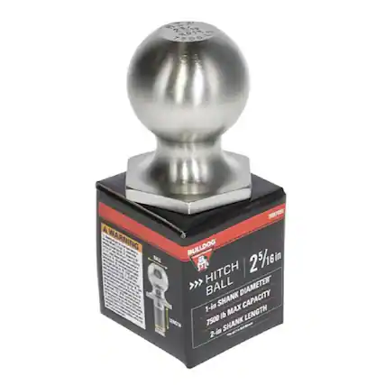 X01 7082055
WARNING
BULLDOG
HITCH BALL
2 5/16 in
1-in SHANK DIAMETER
7500 lb MAX CAPACITY
2-in SHANK LENGTH