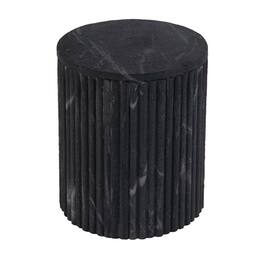 Butler Specialty - Sylvester 15 in. W Round Marble and Wood Side Table - Gray and White