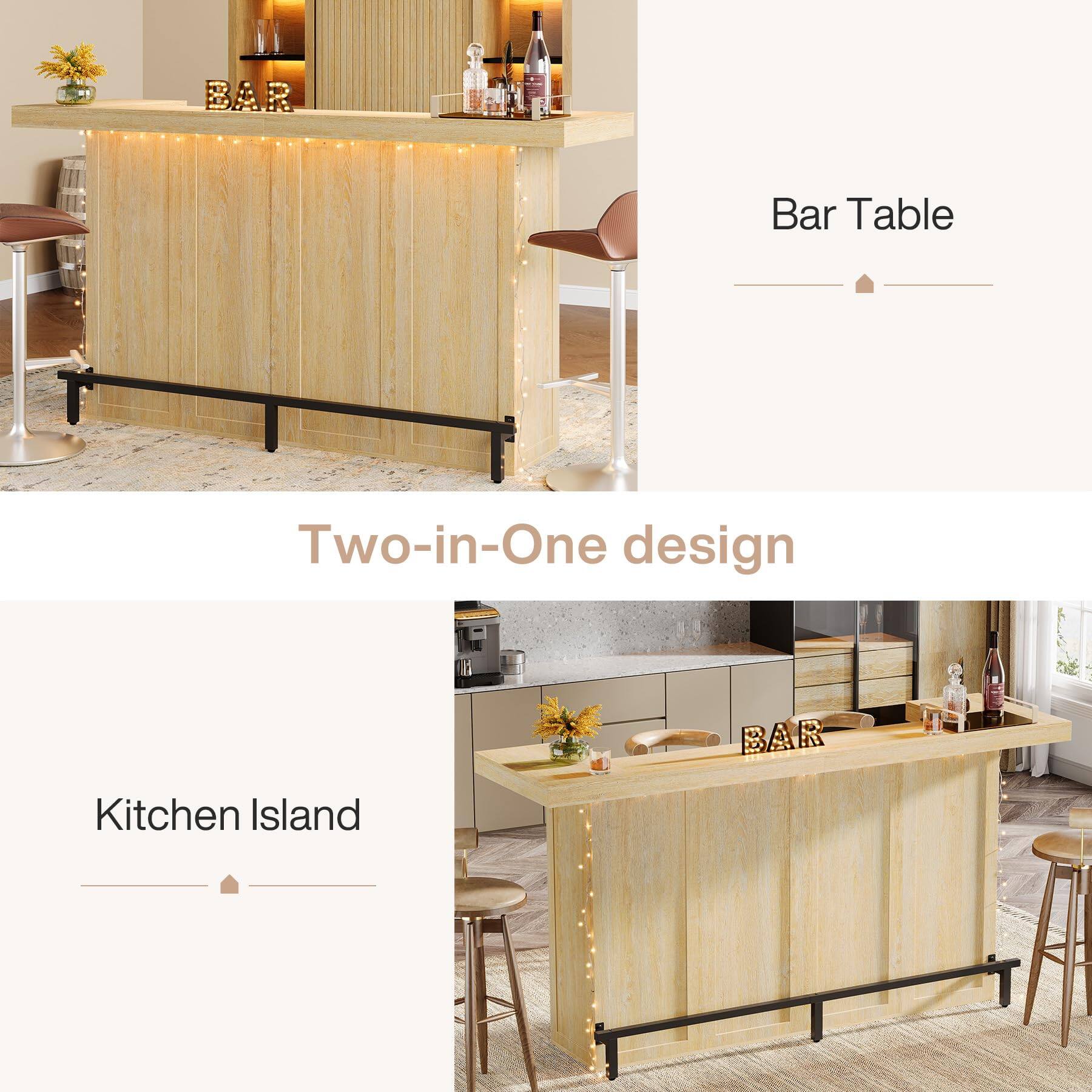 Bar Table

Two-in-One design

Kitchen Island