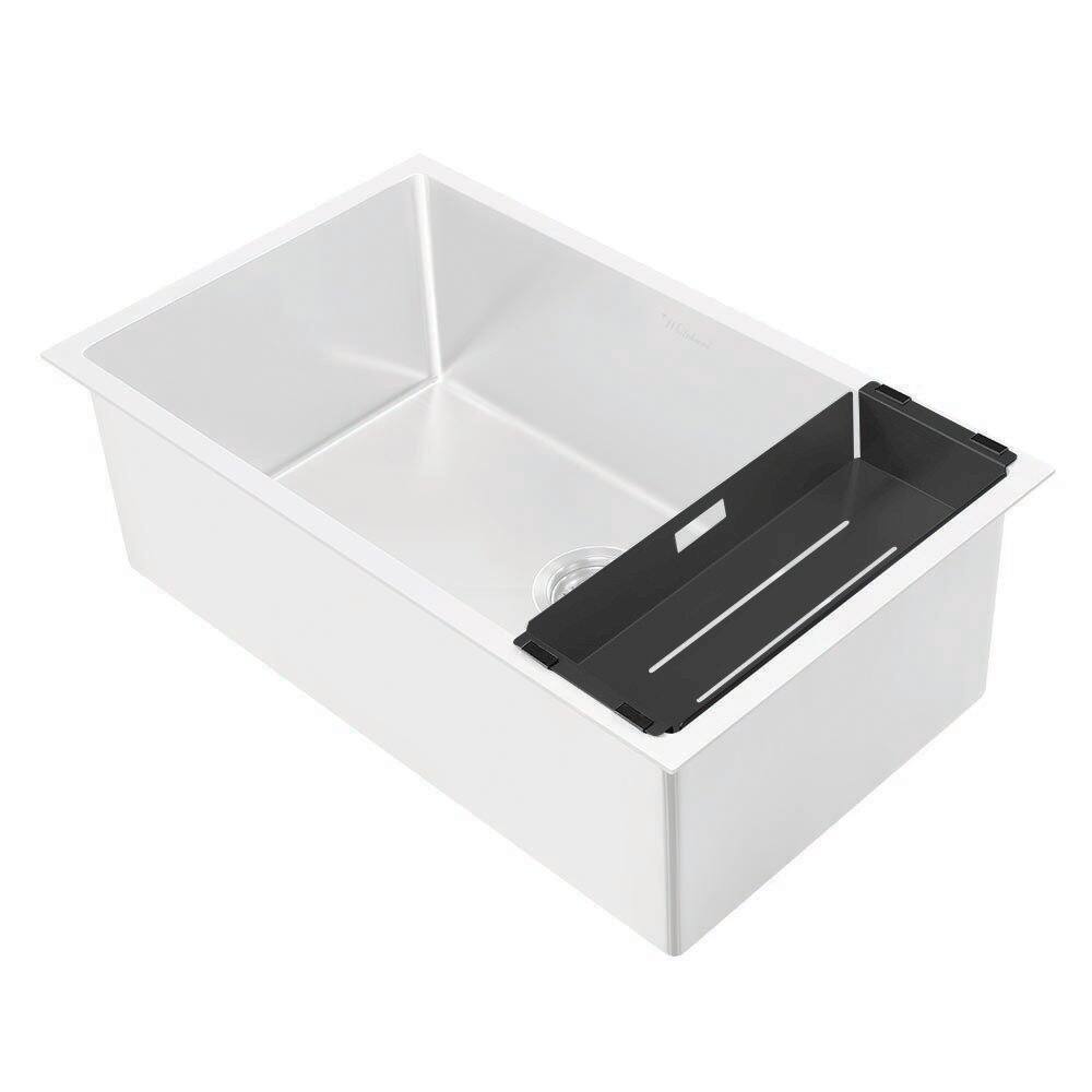 Left. Whitehaus - Noah Plus Stainless Steel Sink Colander - Black.