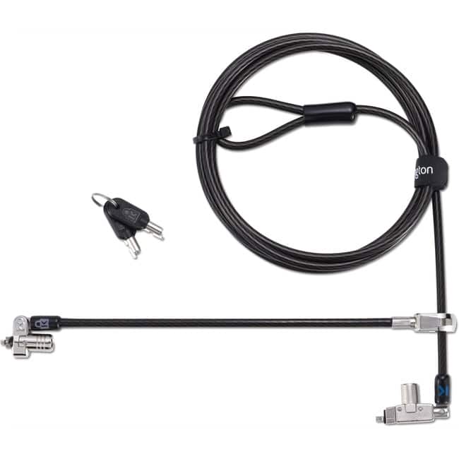 Kensington - Slim N17 2.0 Keyed Dual Head Laptop Lock for Wedge-Shaped Slots - Patented T-bar Lock - Plastic - For