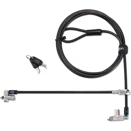 Front. Kensington - Kensington Slim N17 2.0 Keyed Dual Head Laptop Lock for Wedge-Shaped Slots - Patented T-bar Lock - Plastic - For.