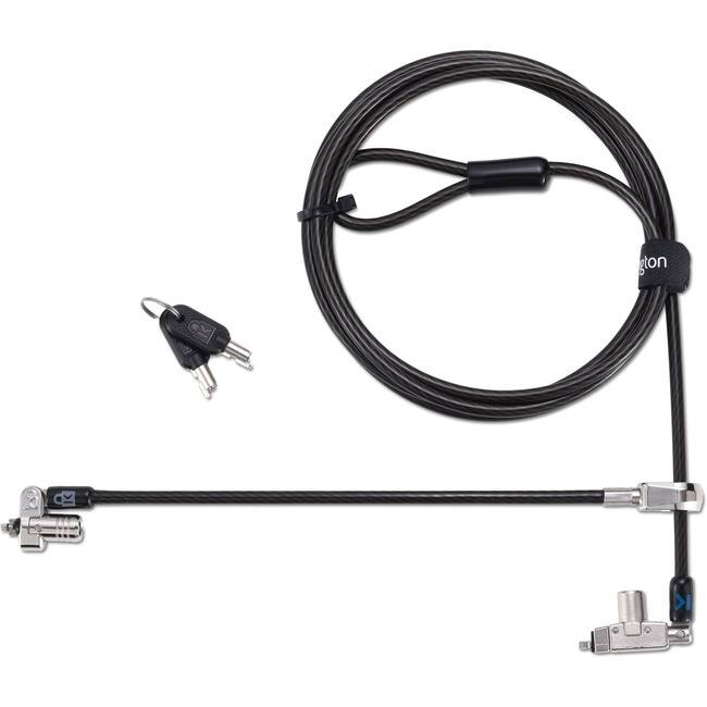 Kensington - Slim N17 2.0 Keyed Dual Head Laptop Lock for Wedge-Shaped Slots - Patented T-bar Lock - Plastic - For