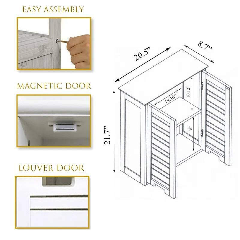 EASY ASSEMBLY

MAGNETIC DOOR

LOUVER DOOR

20.5" x 8.7" x 18.10" x 10.12" x 21.7" x 9"