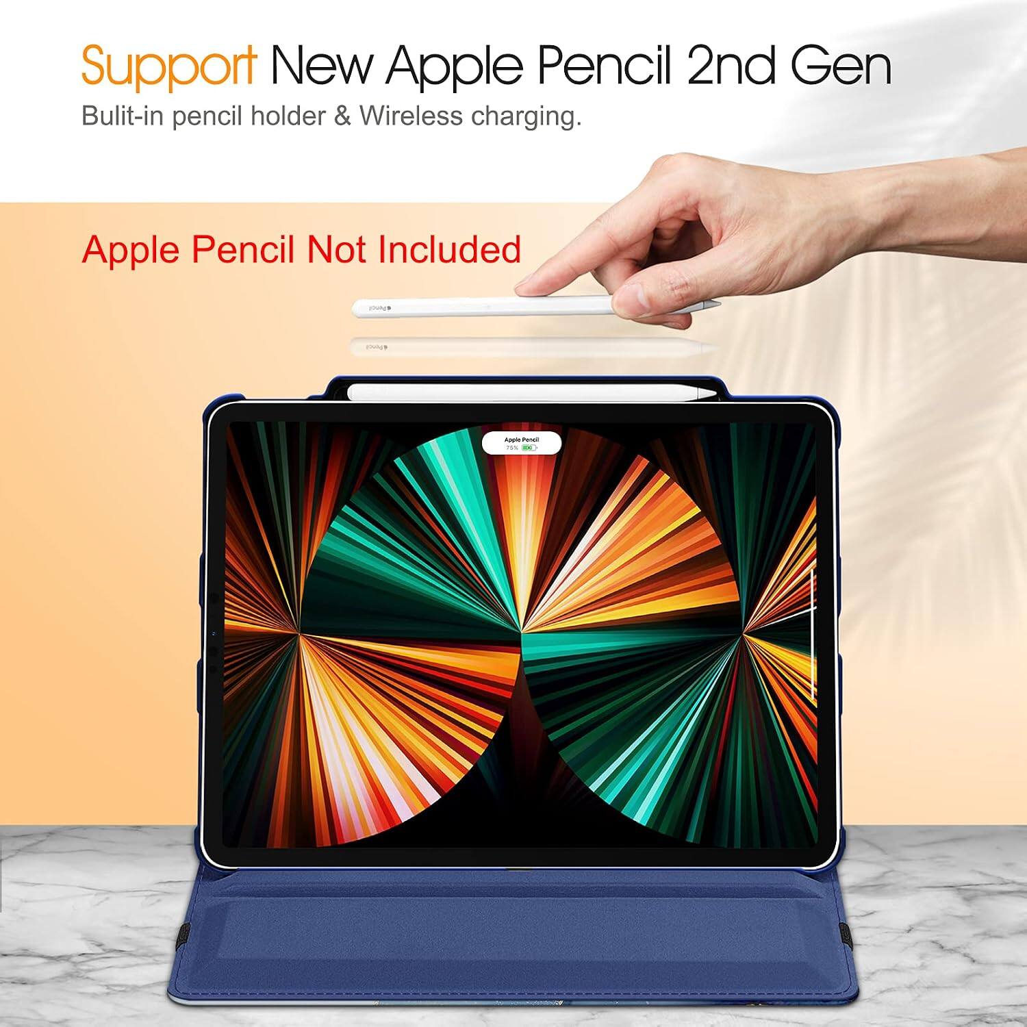 Support New Apple Pencil 2nd Gen  
Built-in pencil holder & Wireless charging.  
Apple Pencil Not Included  
#youcy  
Apple Pencil 15%
