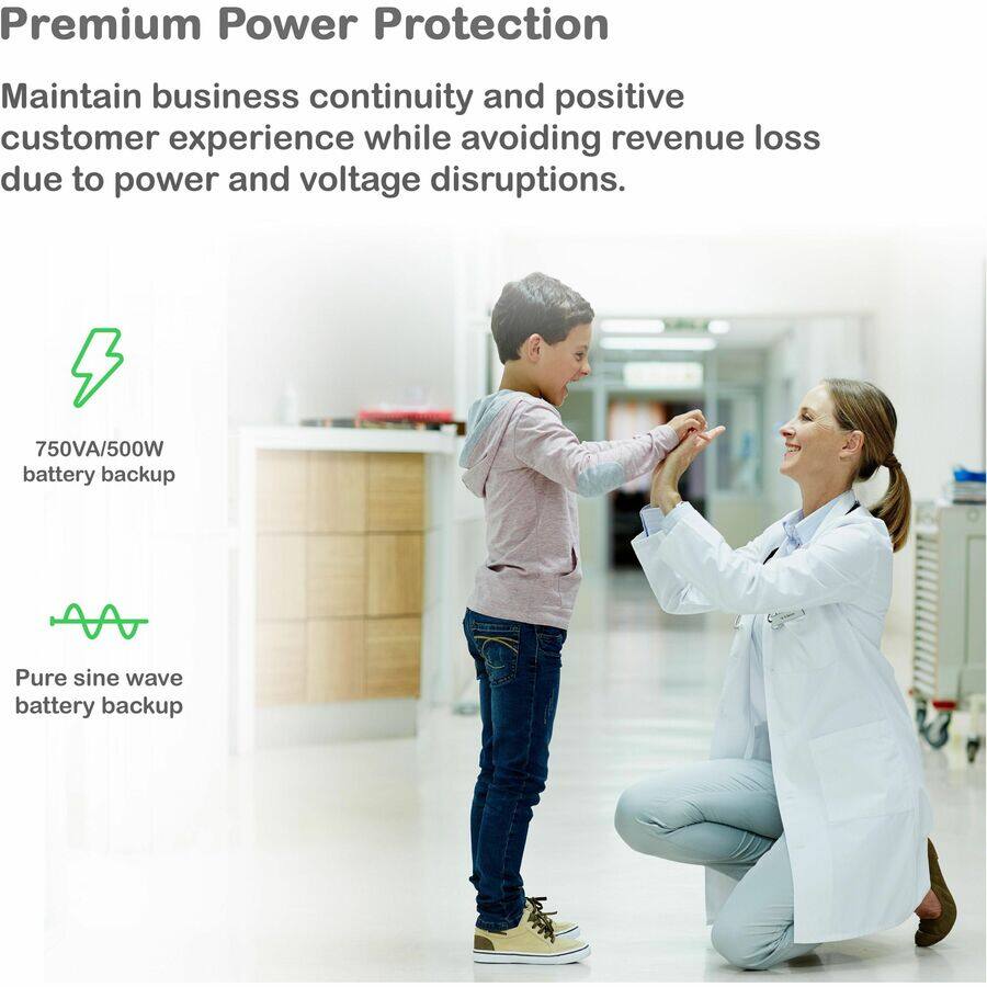 Premium Power Protection

Maintain business continuity and positive customer experience while avoiding revenue loss due to power and voltage disruptions.

750VA/500W battery backup

Pure sine wave battery backup