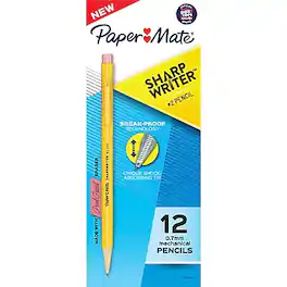 Paper Mate - Sharpwriter Mechanical Pencil, 0.7mm, #2 Medium Lead, Dozen - Black