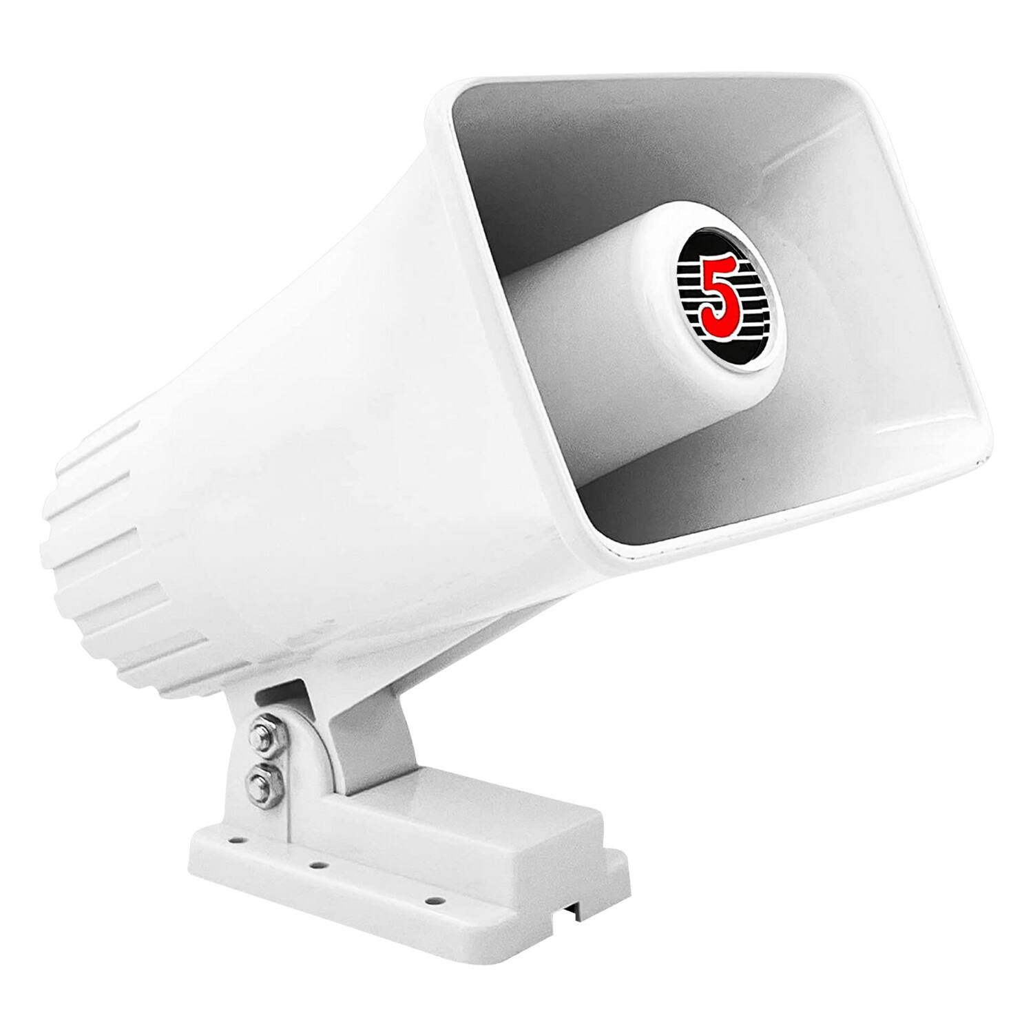 Front. 5 CORE - 5 Core PA Horn 200W Loud Speaker 6 Inch Bull Horn Loud Audio 8Ohm All Weather Indoor Outdoor Use - White.