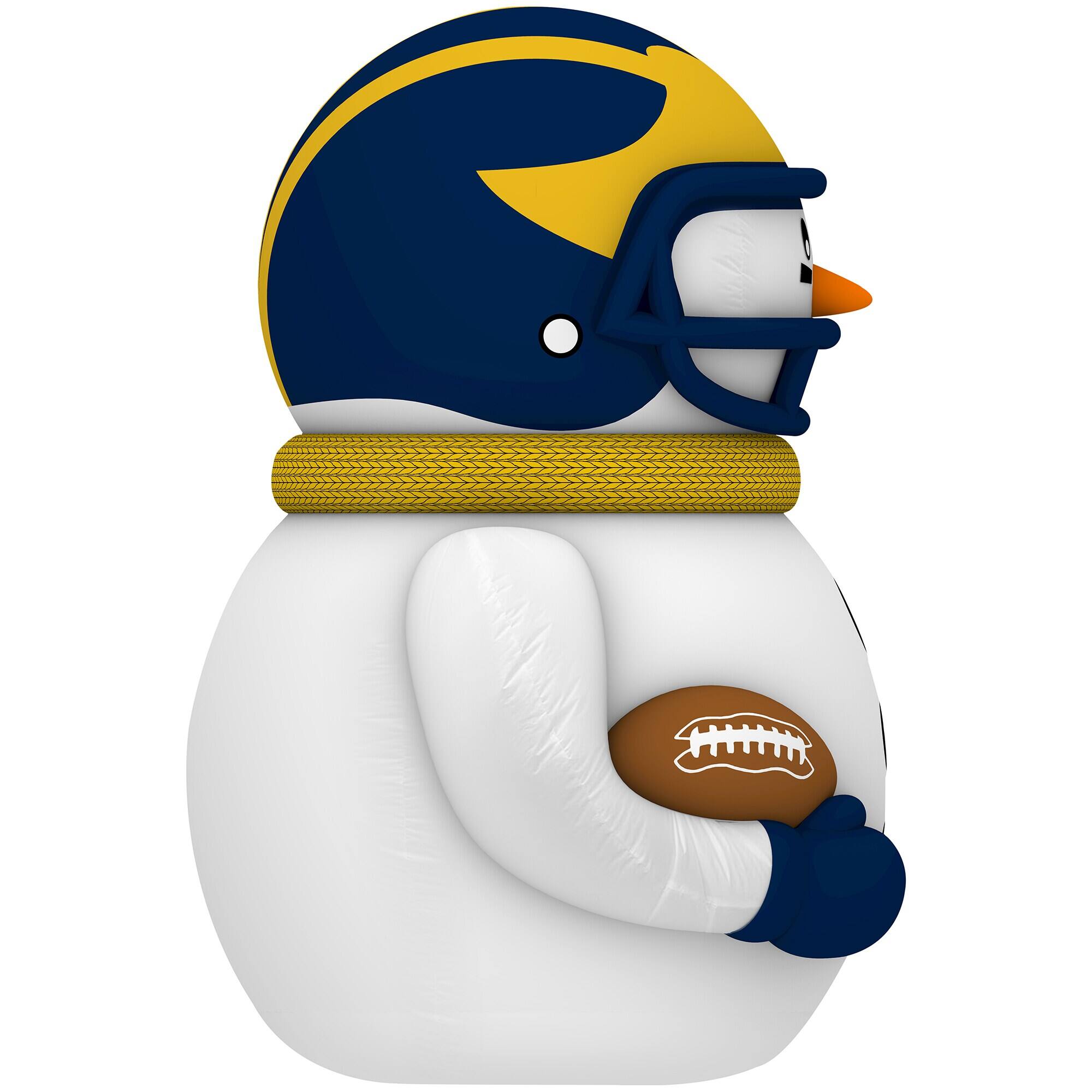 Alt View 2. Sporticulture - Michigan Wolverines 7' Inflatable Snowman Player - Blue.