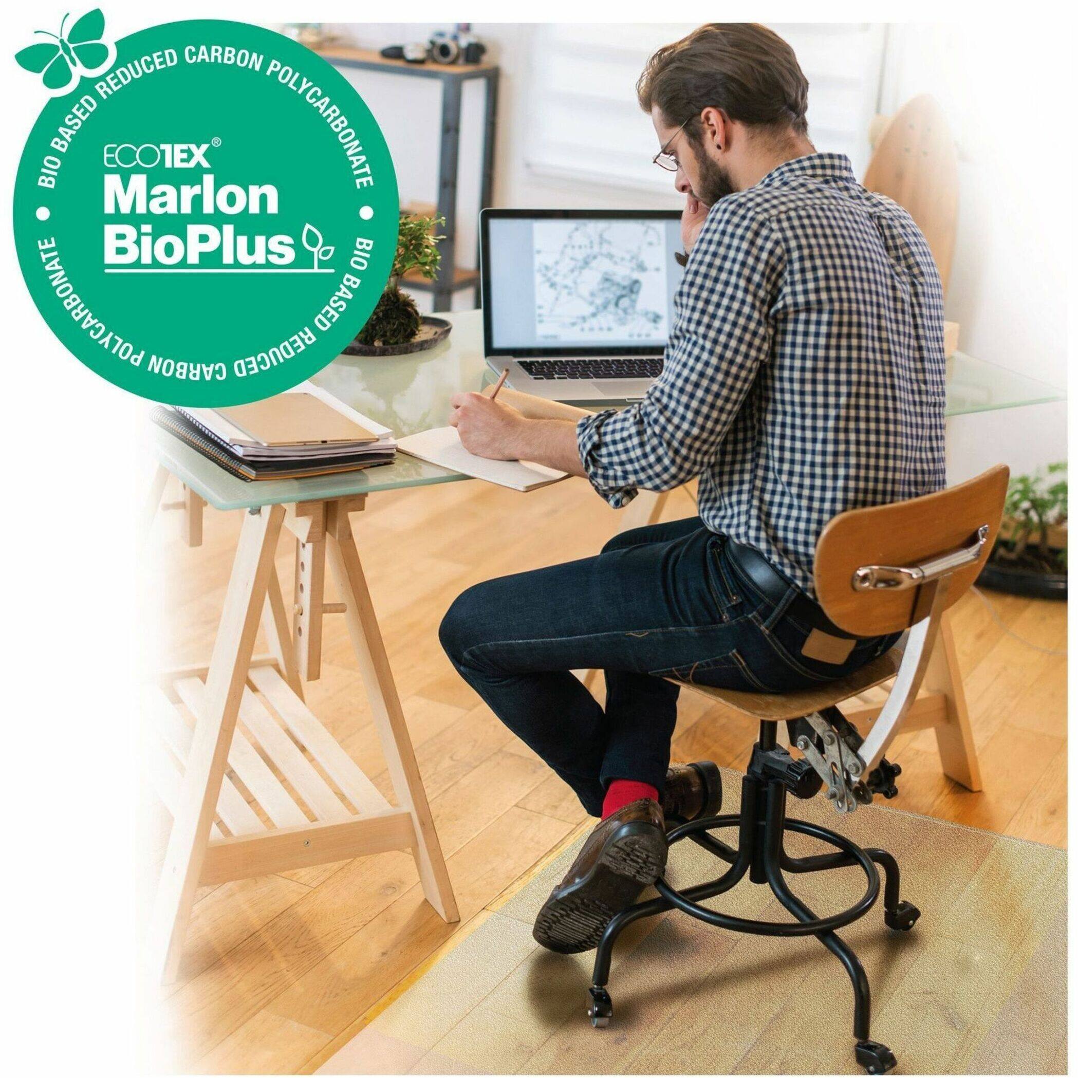 Alt View 13. Floortex - Floortex BioPlus Eco Friendly Carbon Neutral Chair Mat for Hard Floors - 46'' x 60'' - Clear.