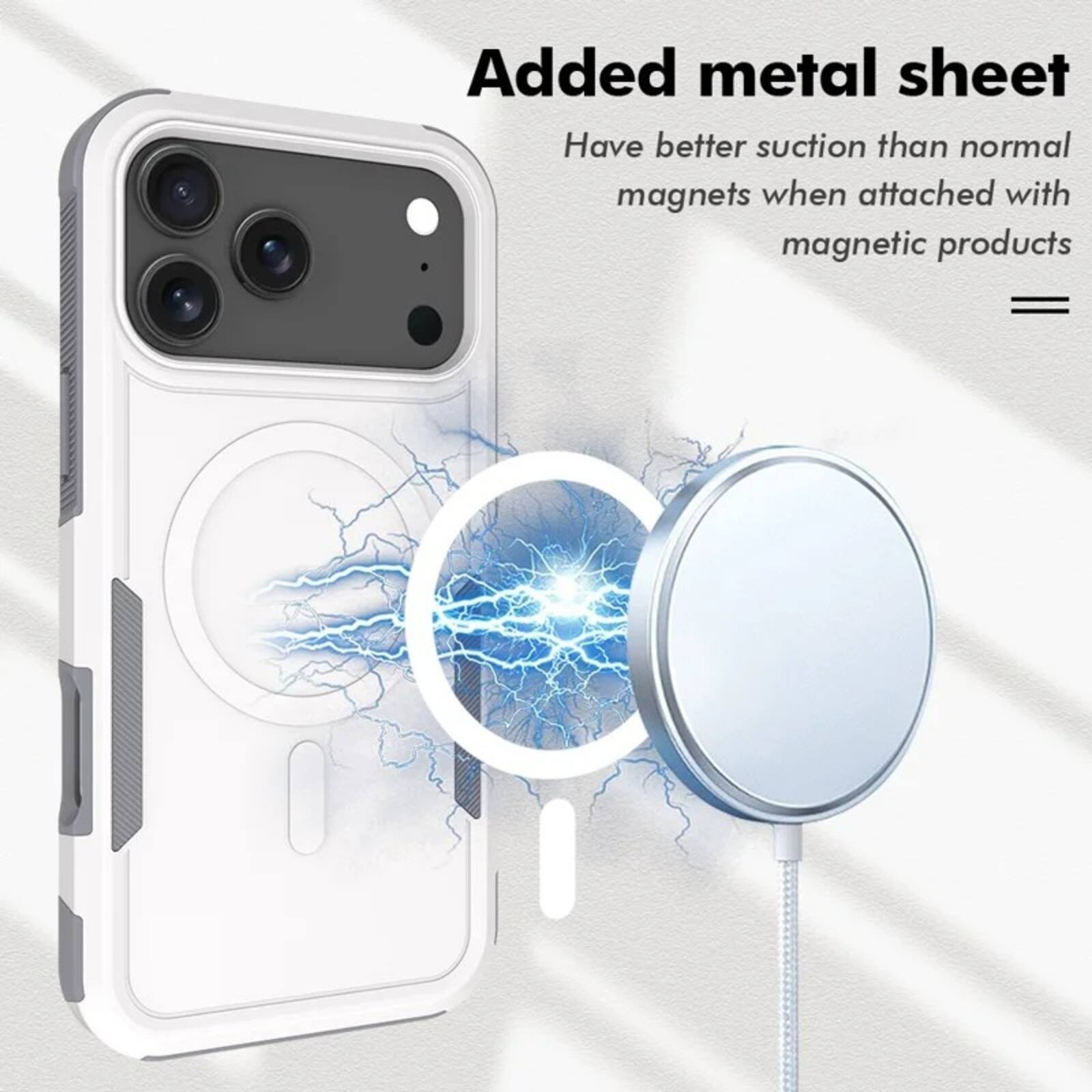Added metal sheet  
Have better suction than normal magnets when attached with magnetic products
