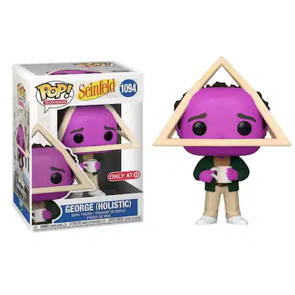 POP! Seinfeld 1094
TELEVISION
GEORGE (HOLISTIC)
VINYL FIGURE / FIGURINE EN VINYLE / FIGURA DE VINIL / FIGURA DE VINIL
ONLY AT TARGET
WARNING: CHOKING HAZARD - SMALL PARTS. NOT FOR CHILDREN UNDER 3 YEARS.
ATTENTION: DANGER DE CHOKING - PETITS ÉLÉMENTS. NE PAS LAISSER JEU À DES ENFANTS DE MOINS DE 3 ANS.
ADVERTENCIA: PEQUEÑOS PIEZAS. NO ACONDICIONADO PARA NIÑOS MENORES DE 3 AÑOS.