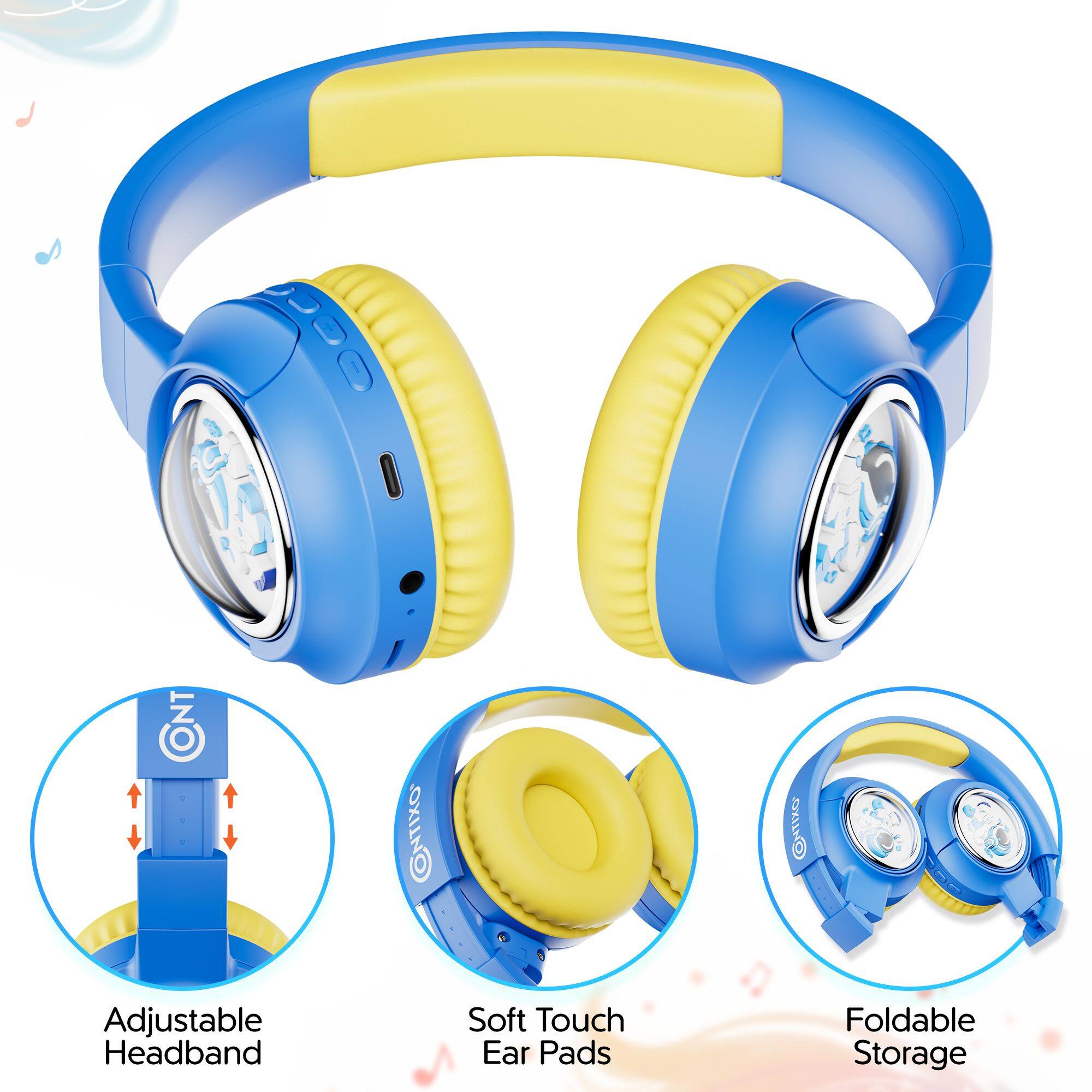 Adjustable Headband, Soft Touch Ear Pads, Foldable Storage