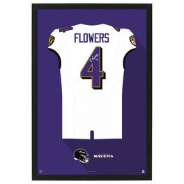 Sporticulture - Zay Flowers Baltimore Ravens Away Jersey Framed Art Print - White