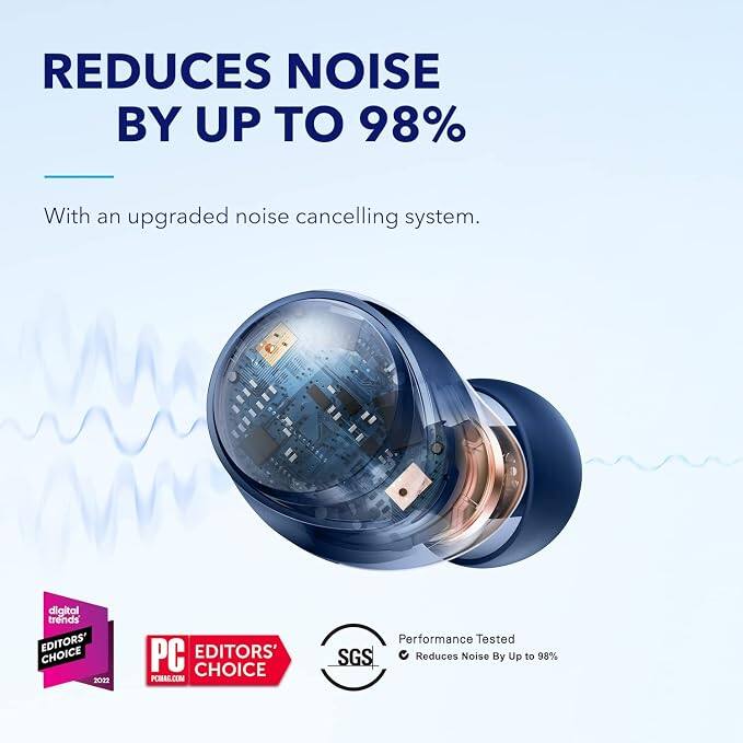 REDUCES NOISE BY UP TO 98%  
With an upgraded noise cancelling system.  

digital trends EDITORS' CHOICE 2022  
PC EDITORS' CHOICE PCMAG.COM  
Performance Tested SGS Reduces Noise By Up to 98%