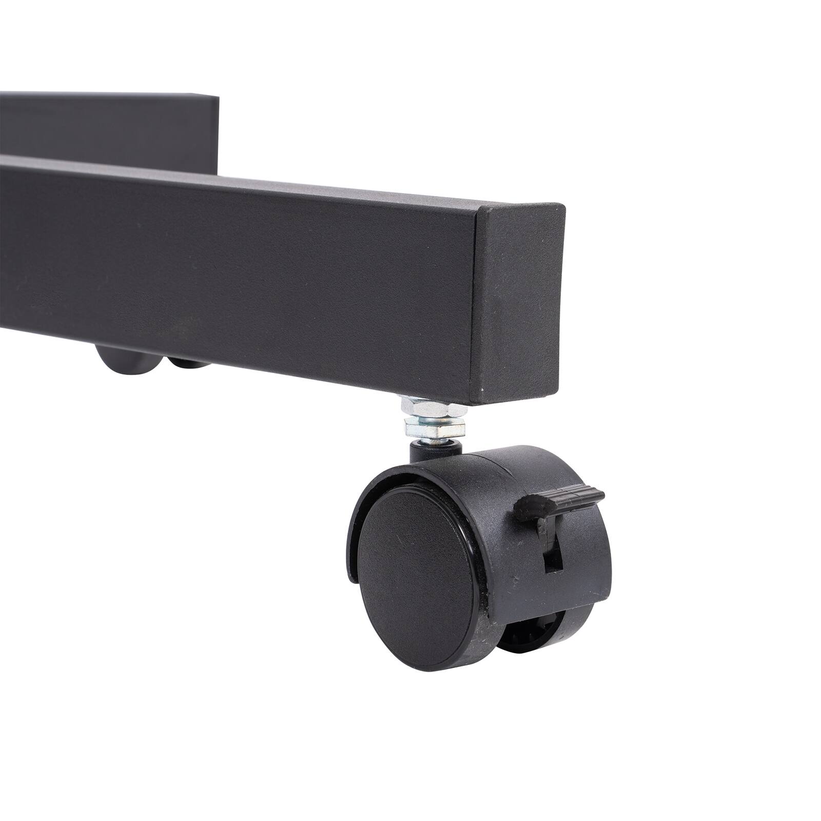 Alt View 4. Chateau Abodes - Mobile TV Stand with Wheels, Height Adjustable & Tilt Rolling Stand with Media Shelf for 23-60" TVs, Holds 55 lbs - Black.