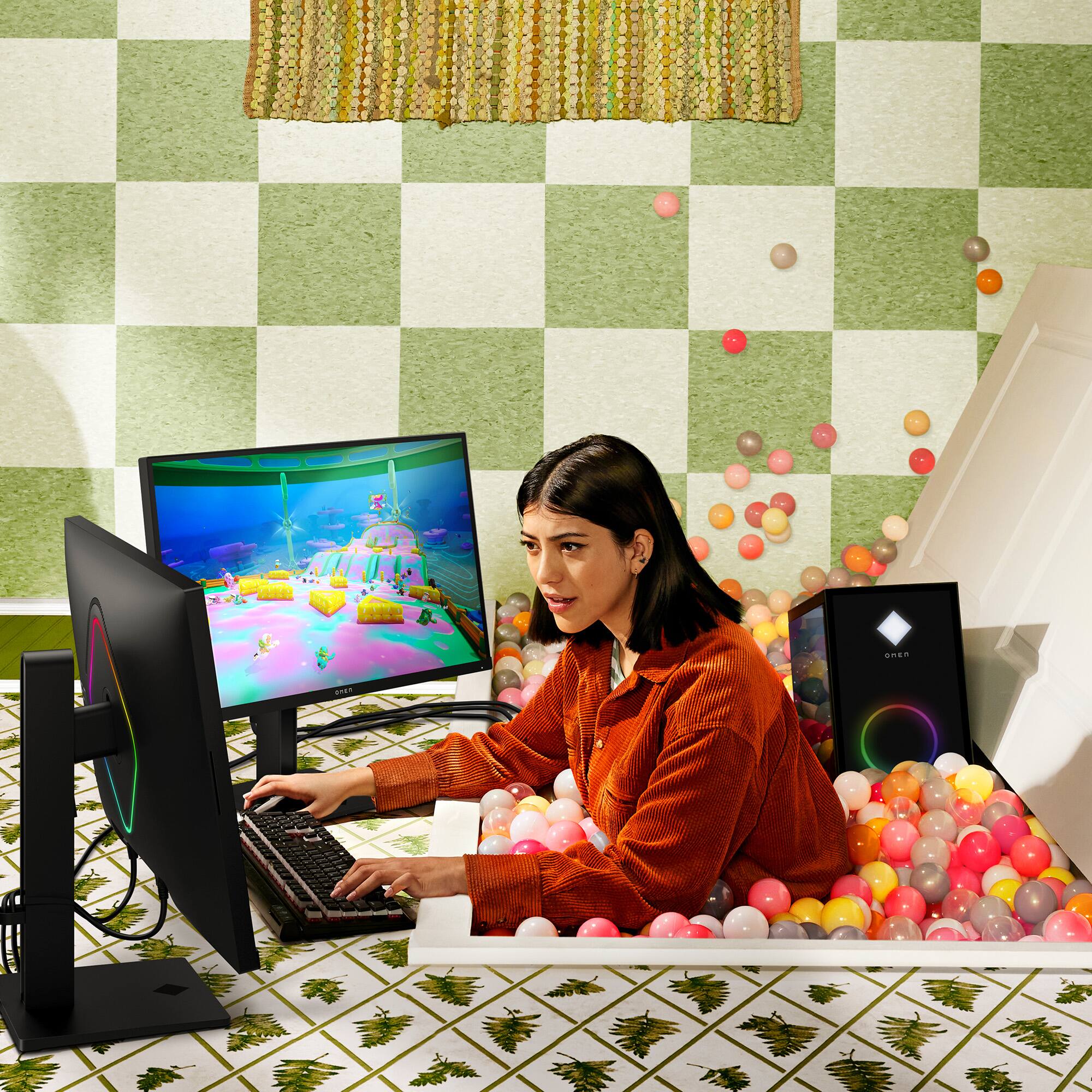 Alt View 18. HP OMEN - 27" IPS LED FHD 240Hz FreeSync and G-SYNC Compatible Gaming Monitor with HDR (DisplayPort, HDMI, USB) - Black.