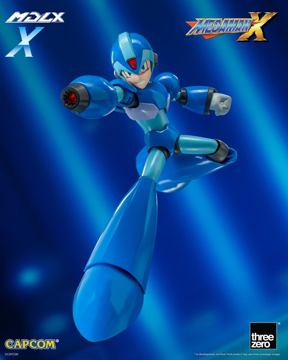 MELX X MEGAMAN X  
CAPCOM APCOM  
three zero  
*in development, not final. Final product may vary from prototype images