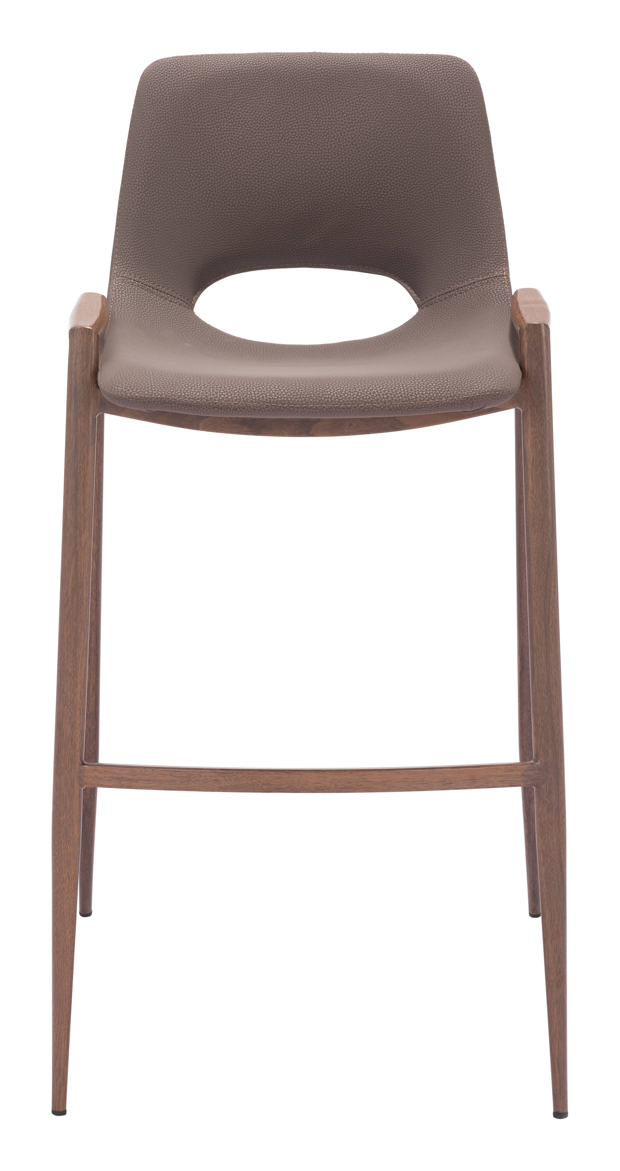 Alt View 1. Hivvago - Desi Barstool (Set of 2) Brown & Walnut - Brown & Walnut.