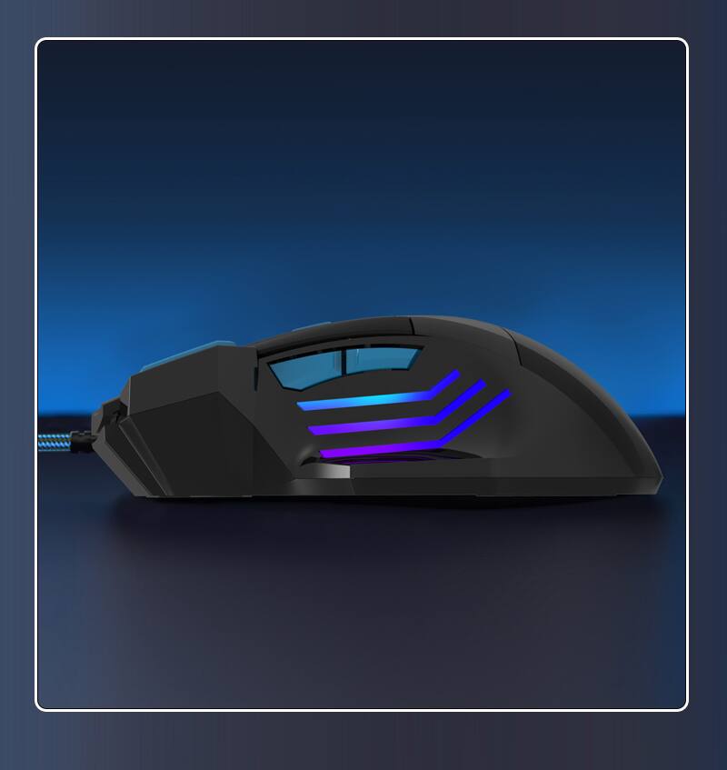 Left. SaharaCase - Wired Gaming Mouse | LED Lights with 7 Buttons | Precision & Power | Five DPI Levels | Axis Pro - Black.