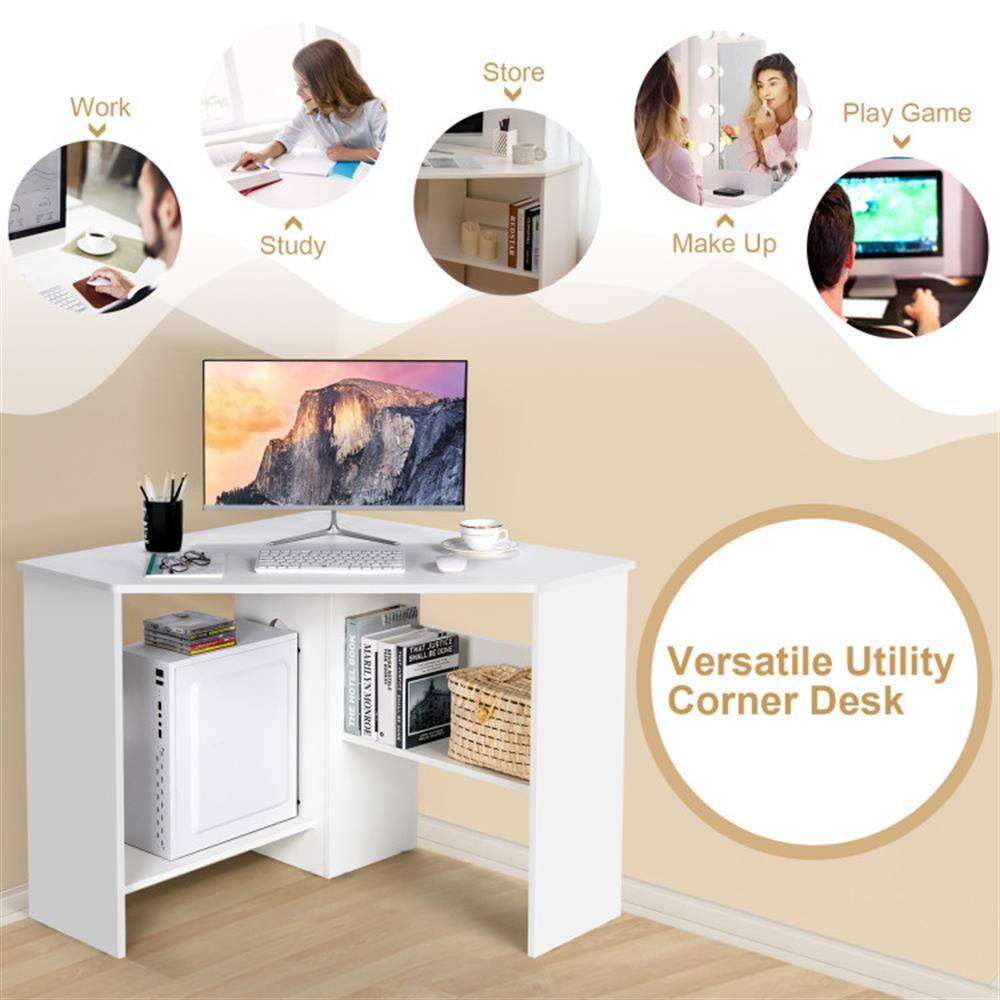 Work  
Study  
Store  
Play Game  
Make Up  

Versatile Utility Corner Desk
