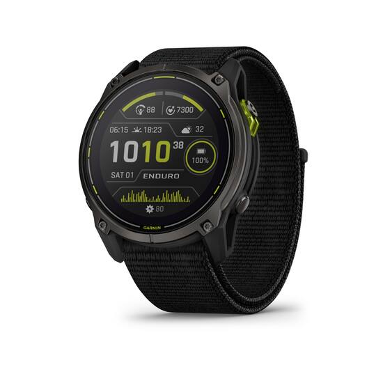 Garmin Enduro 3 Solar GPS Smartwatch 51mm Fiber reinforced polymer Carbon Gray DLC titanium 010 02751 00 Best Buy