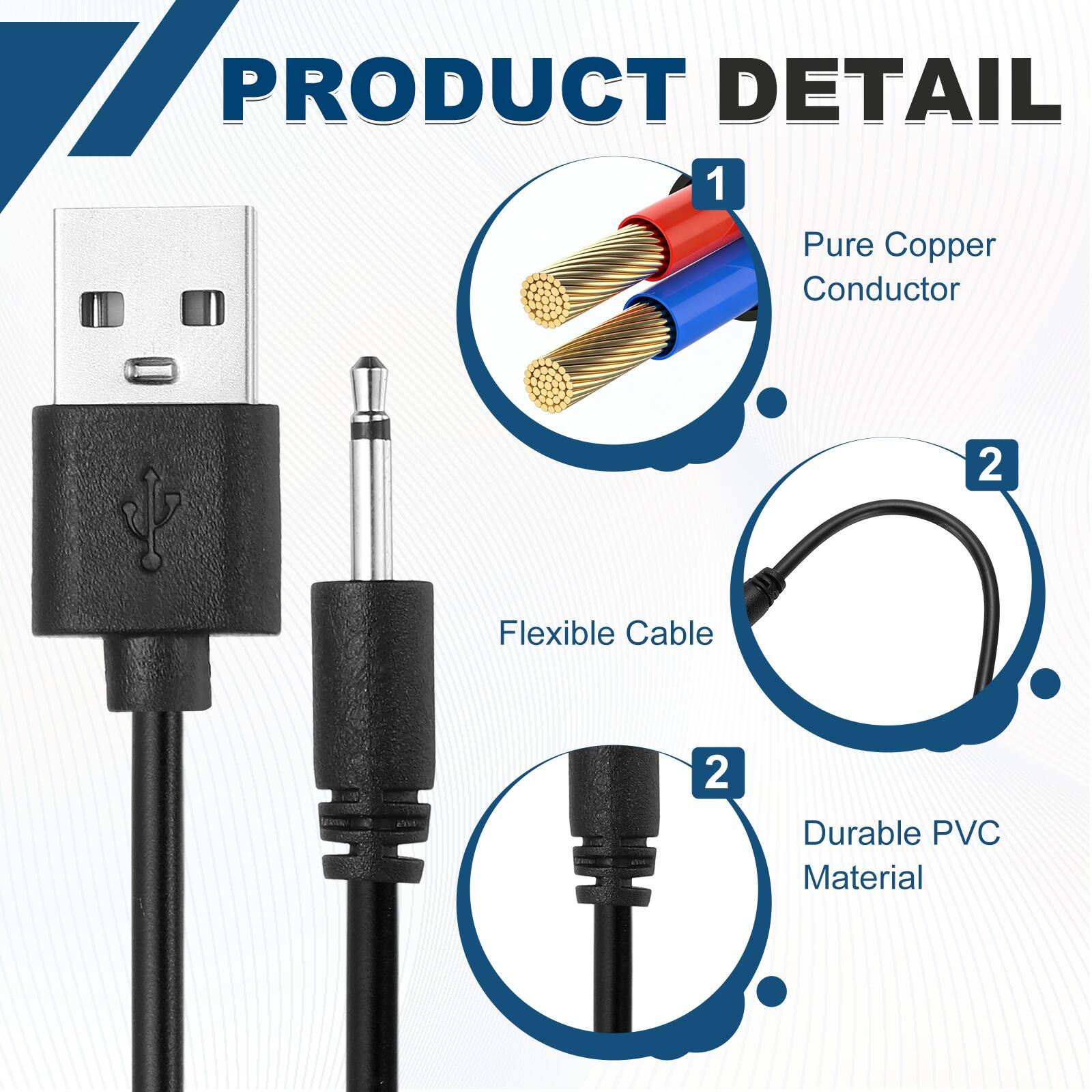 PRODUCT DETAIL
1. Pure Copper Conductor
2. Flexible Cable
2. Durable PVC Material
